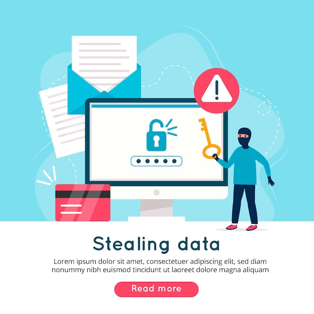 Vector gratuito concepto de robo de datos ilustrado