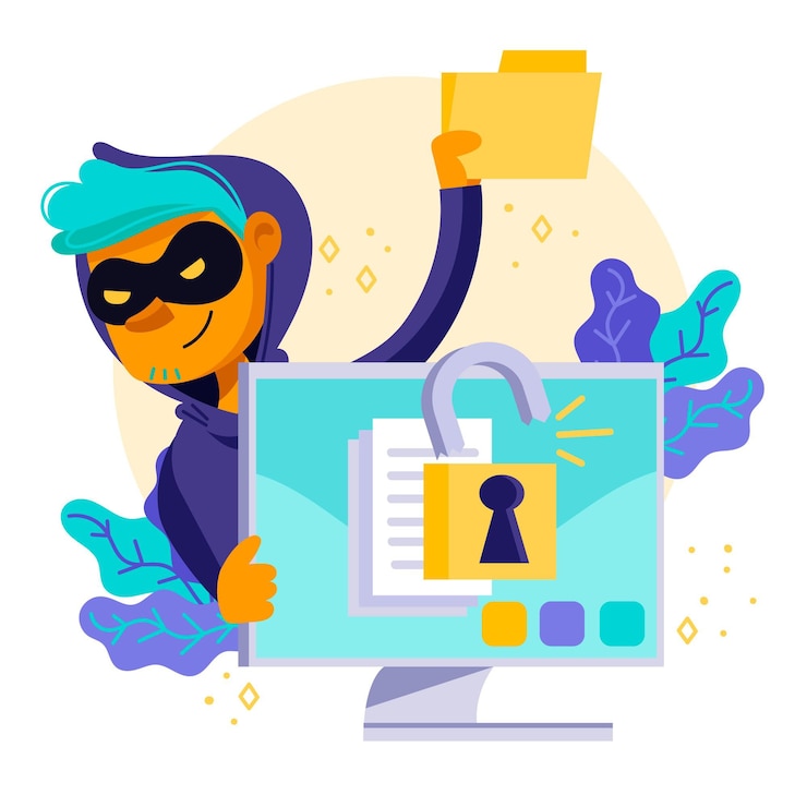 Vector gratuito concepto de robo de datos