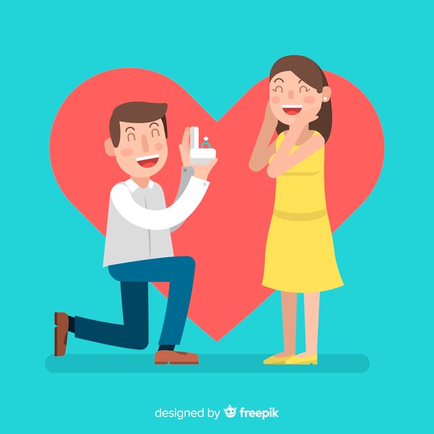 Concepto romántico de propuesta de matrimonio