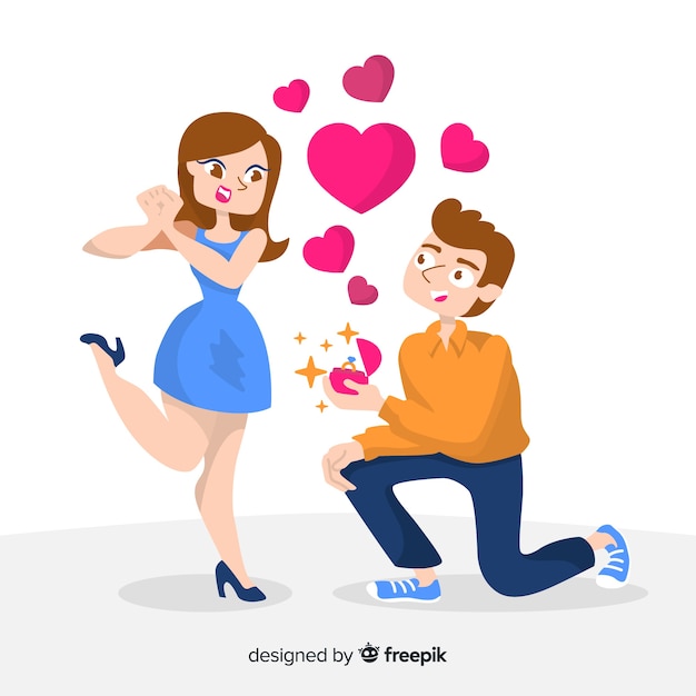 Vector gratuito concepto romántico de propuesta