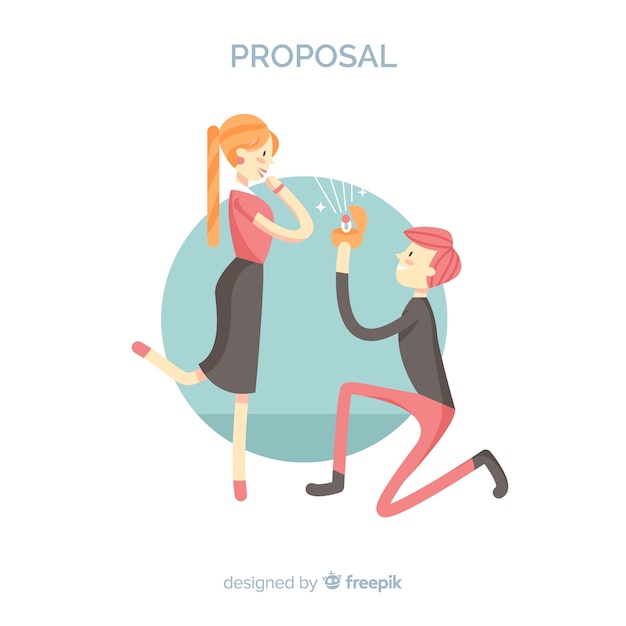 Vector gratuito concepto romántico de propuesta