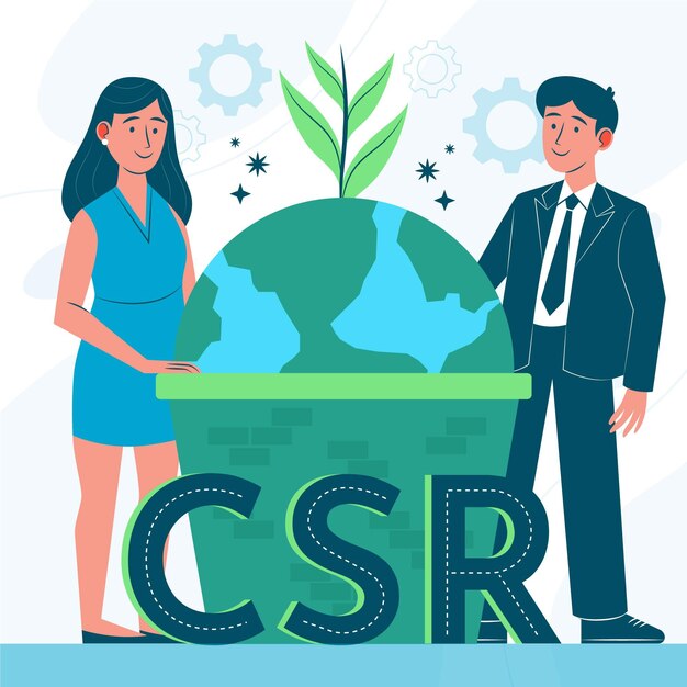 Concepto de rsc de diseño plano orgánico ilustrado
