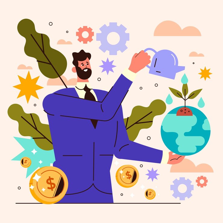 Vector gratuito concepto de rse plano ilustrado