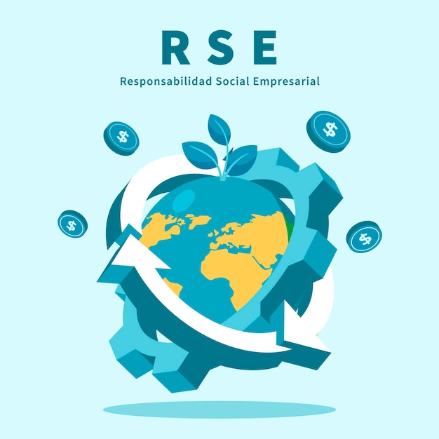 Concepto de rse plano orgánico ilustrado