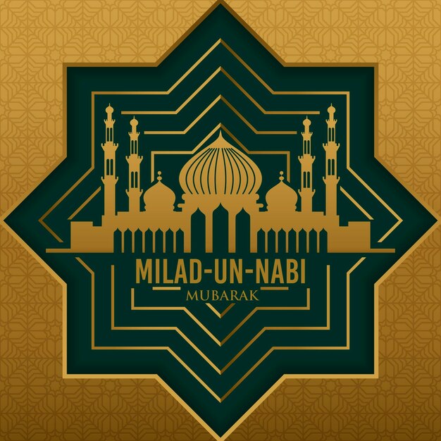 Concepto de saludo milad un nabi