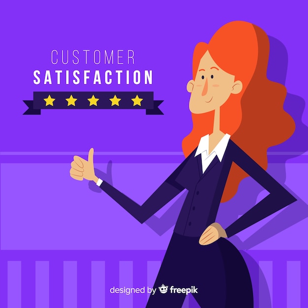 Vector gratuito concepto de satisfacción del cliente en estilo flat