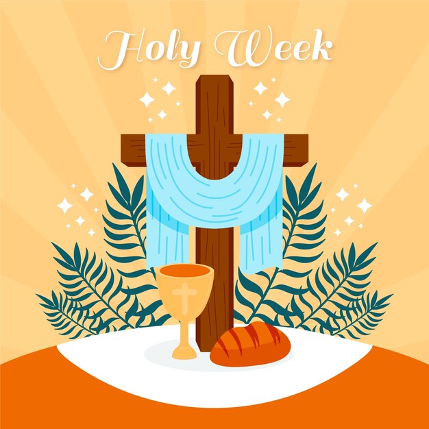 Concepto de semana santa dibujado a mano