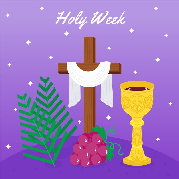 Concepto de semana santa dibujado a mano