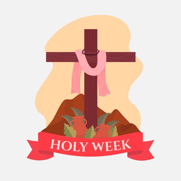 Concepto de semana santa de diseño plano