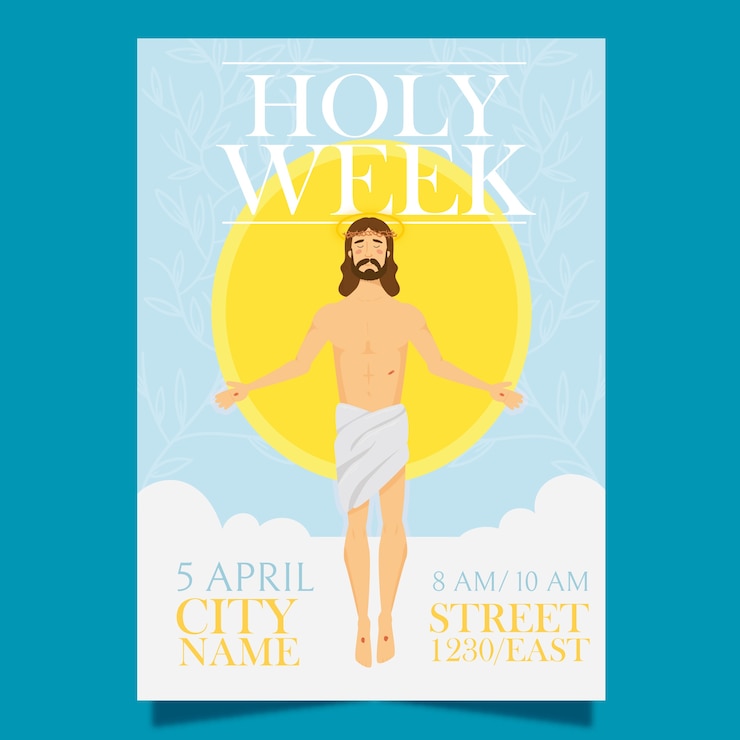 Vector gratuito concepto de semana santa de diseño plano
