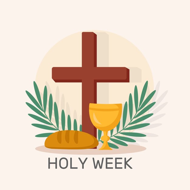 Concepto de semana santa plana