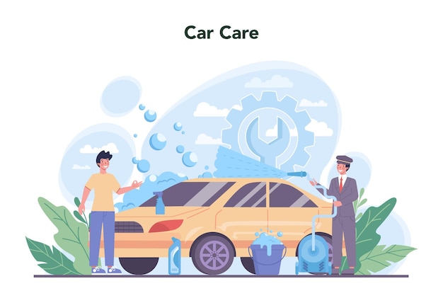 Concepto de servicio de conducción Cabina de automóvil con conductor dentro Conductor personal Idea de transporte público urbano Ilustración de vector plano aislado