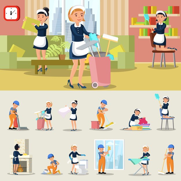 Concepto de servicio de limpieza