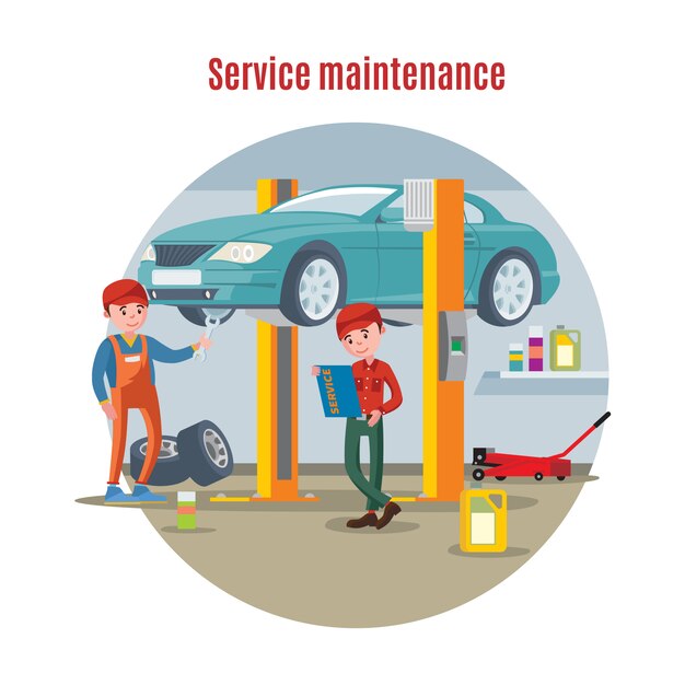 Concepto de servicio de mantenimiento de automóviles