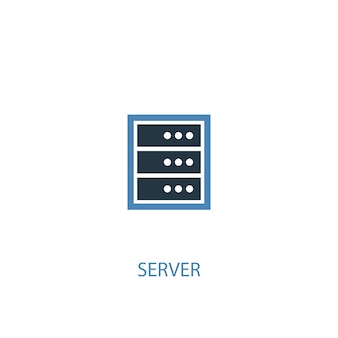 Concepto de servidor 2 icono de color. ilustración simple elemento azul. diseño de símbolo de concepto de servidor. se puede utilizar para ui / ux web y móvil