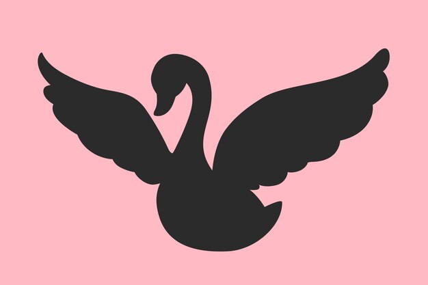 Concepto de silueta de cisne