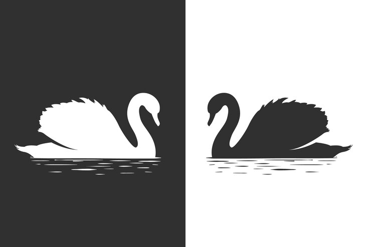 Vector gratuito concepto de silueta de cisne