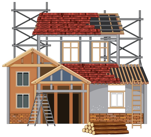 Concepto de sitio de construcción de casa