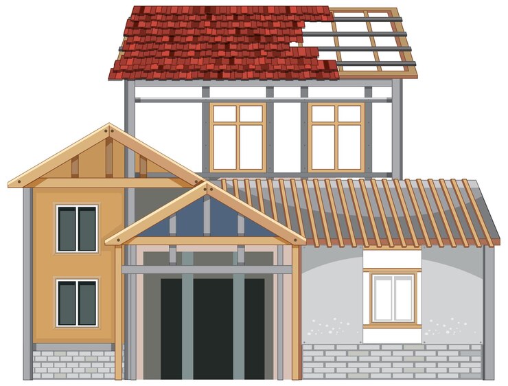 Vector gratuito concepto de sitio de construcción de casa