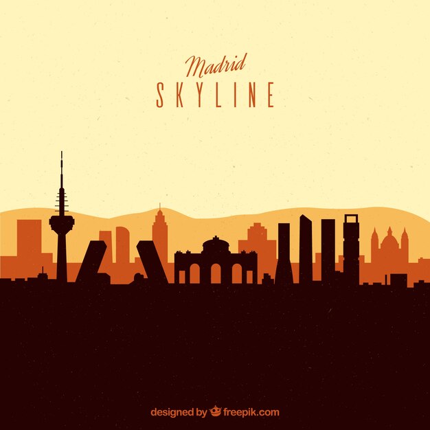 Concepto de skyline de madrid
