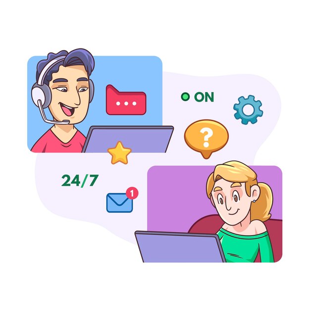Concepto de soporte al cliente ilustrado