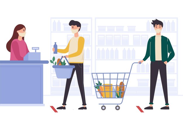 Concepto de supermercado Coronavirus