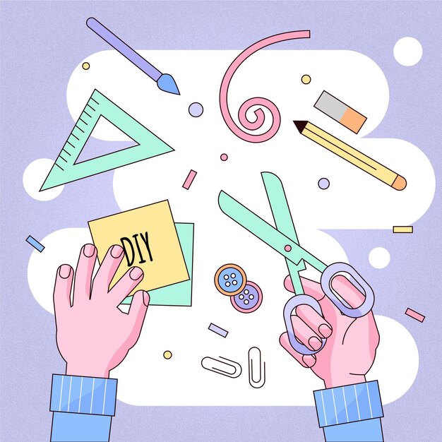 Concepto de taller creativo de bricolaje