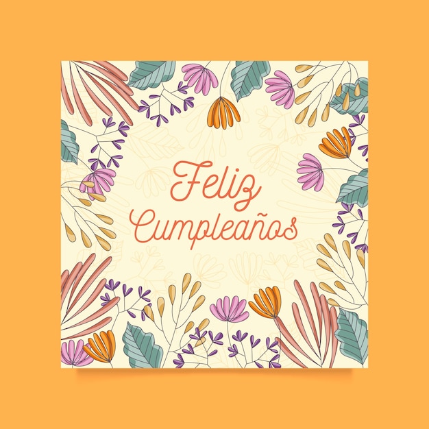 Concepto de tarjeta de cumpleaños floral