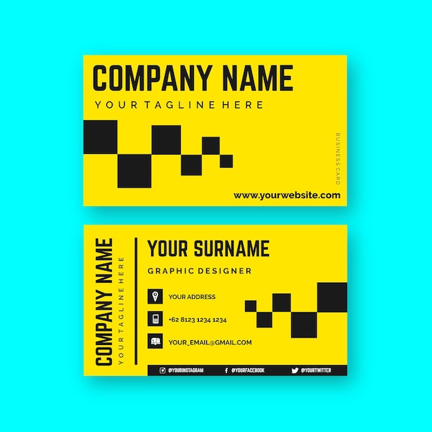 Concepto de tarjeta de visita de color neón