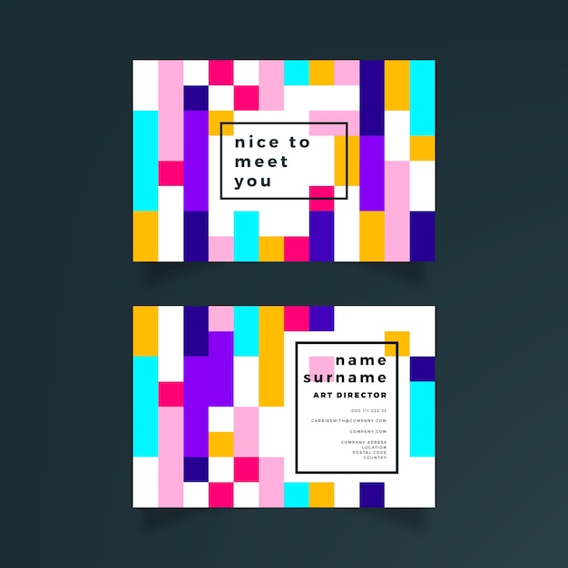 Concepto de tarjeta de visita colorida abstracta