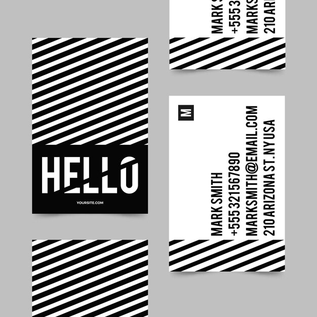 Concepto de tarjetas monocromo