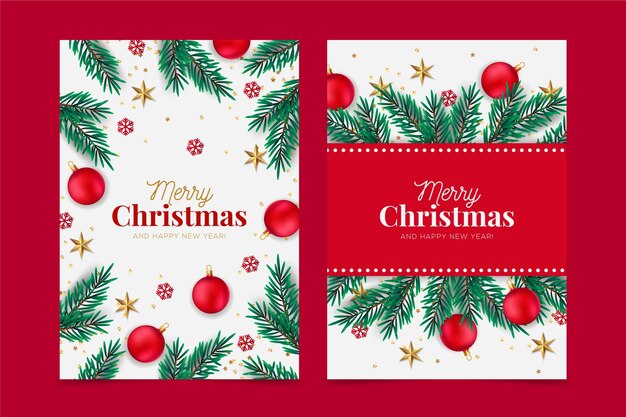 Concepto de tarjetas de Navidad realista