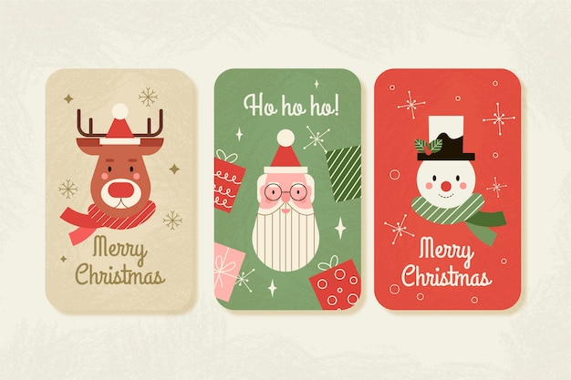 Concepto de tarjetas de navidad vintage