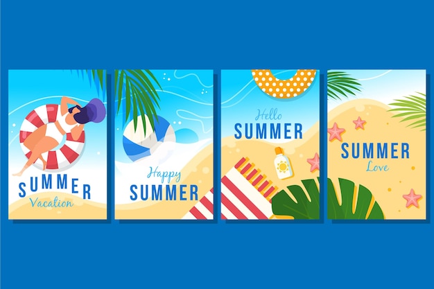 Concepto de tarjetas de verano