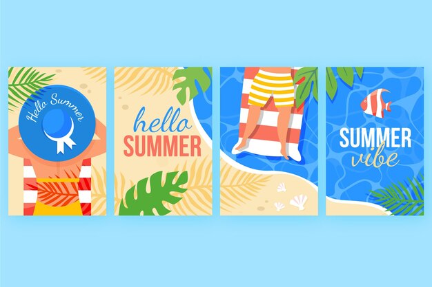 Concepto de tarjetas de verano