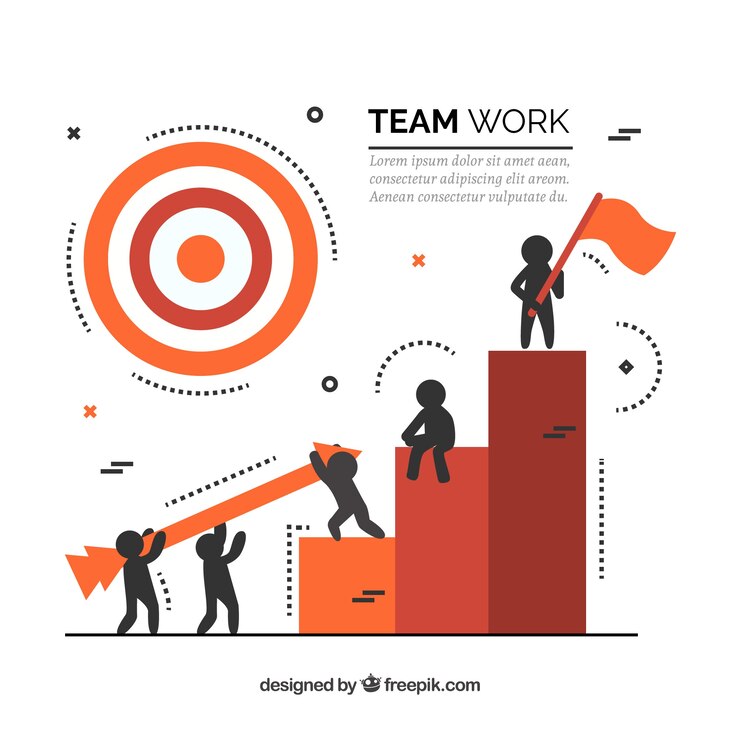 Vector gratuito concepto de teamwork con barras
