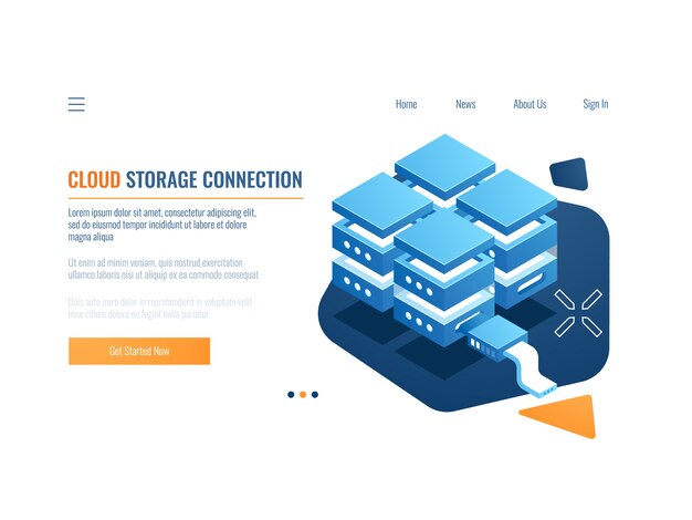 Concepto de tecnología Blockchain, acceso para datos de encriptación, sala de servidores, alojamiento web