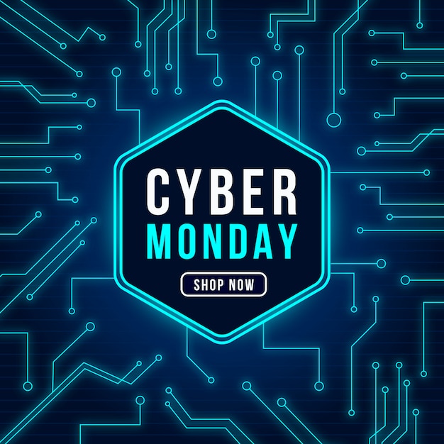 Concepto de tecnología realista cyber lunes
