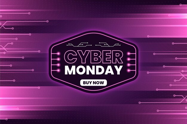 Concepto de tecnología realista cyber lunes