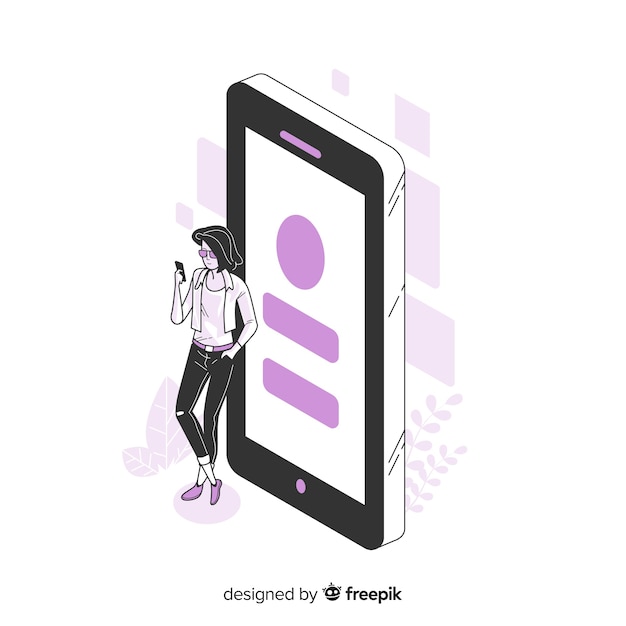 Concepto de teléfono inteligente para la página de destino