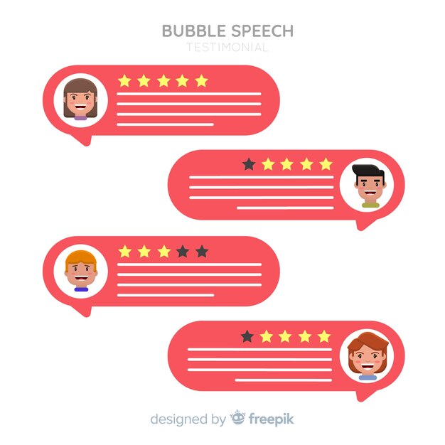 Concepto de testimonial de burbuja de texto