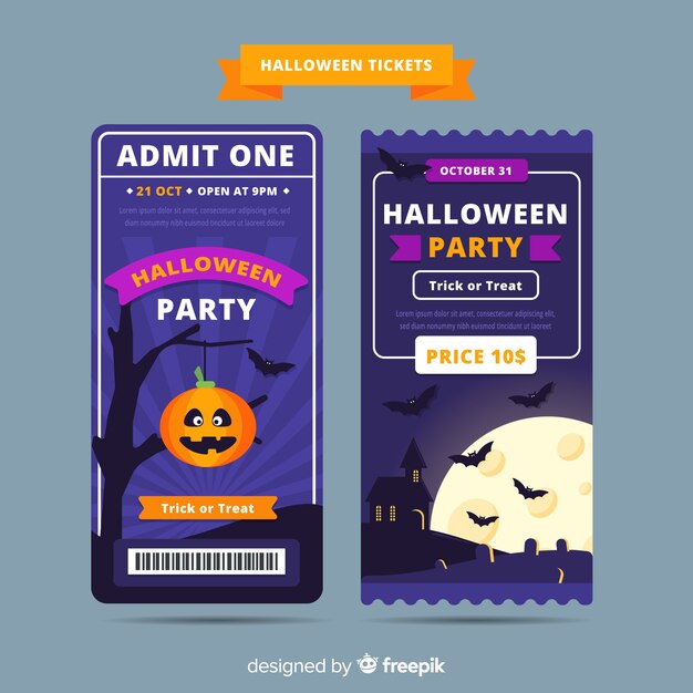 Concepto de tickets de halloween
