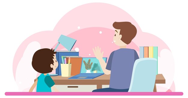 Concepto de trabajo en casa en diseño plano