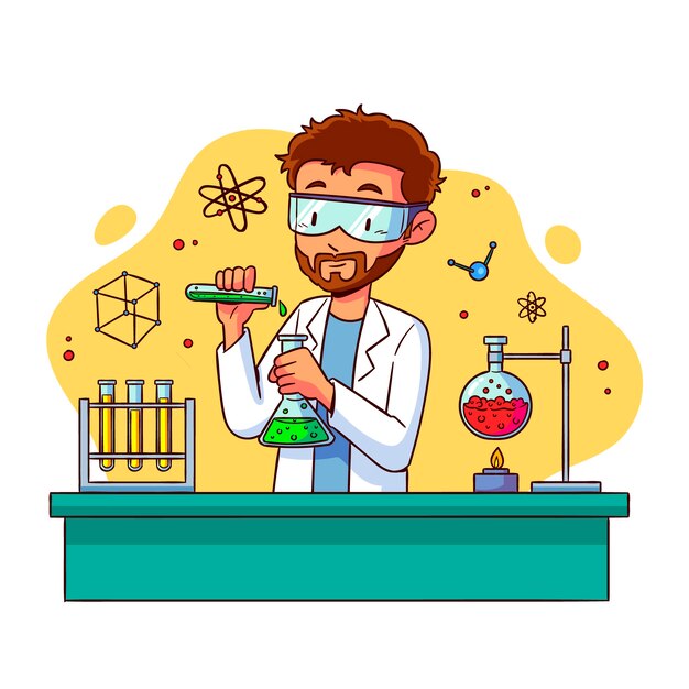 Concepto de trabajo de los científicos