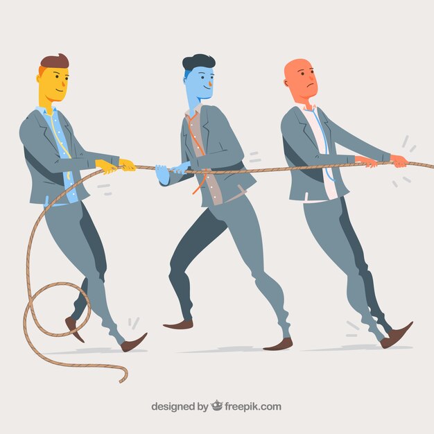 Concepto de trabajo en equipo con diseño plano
