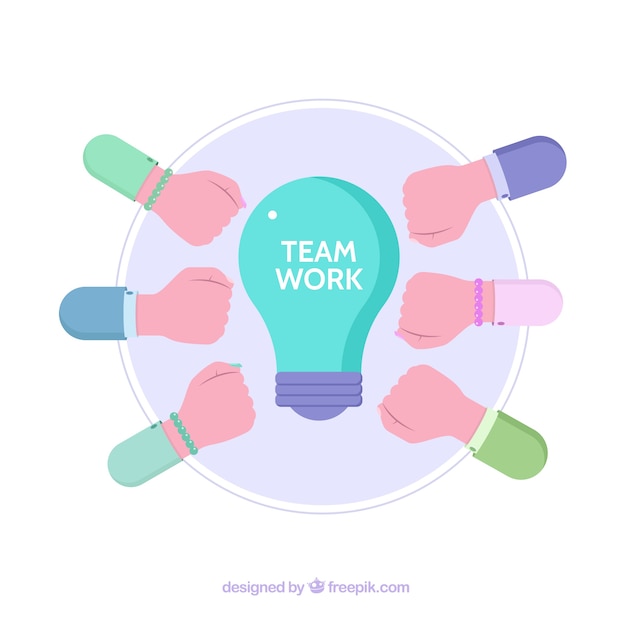 Concepto de trabajo en equipo con diseño plano