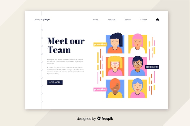 Concepto de trabajo en equipo para landing page