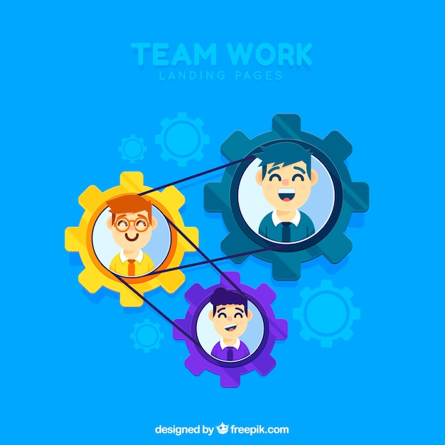 Vector gratuito concepto de trabajo en equipo para la página de destino