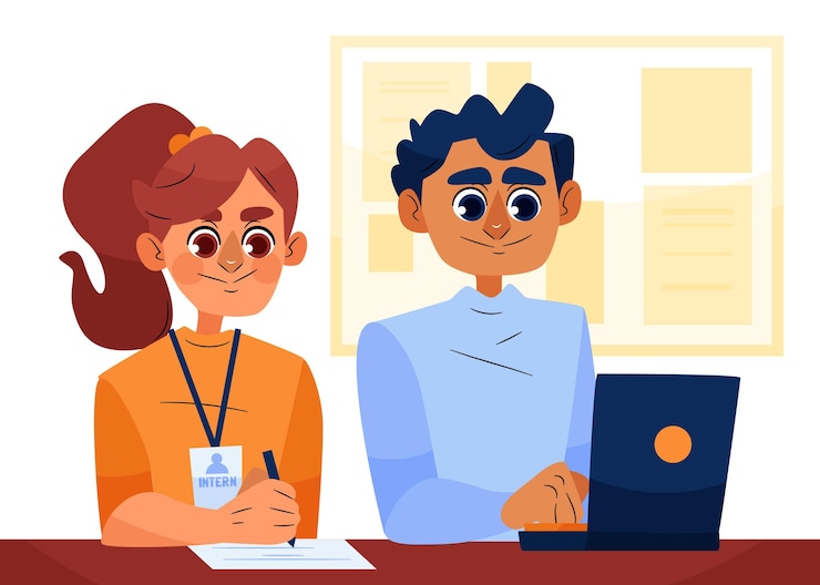 Vector gratuito concepto de trabajo de pasantía