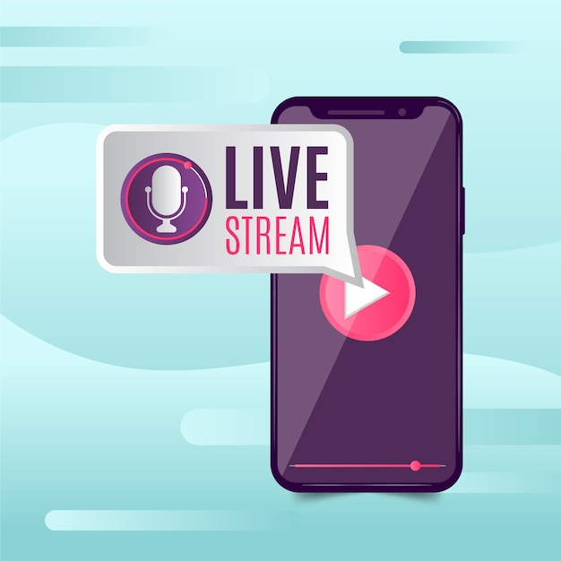 Concepto de transmisión en vivo en línea